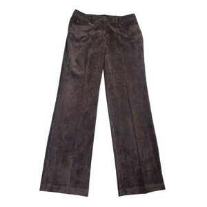 Larry Levine Corduroy Pants Women's 8 Brown Stretch‎ 5-Pockets Mid-Rise Straight